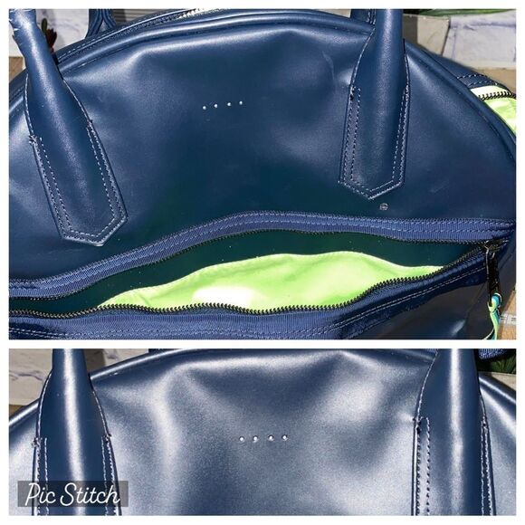 Lululemon Athletica Blue neon green two compartment zip-up duffle bag - Picture 5 of 12